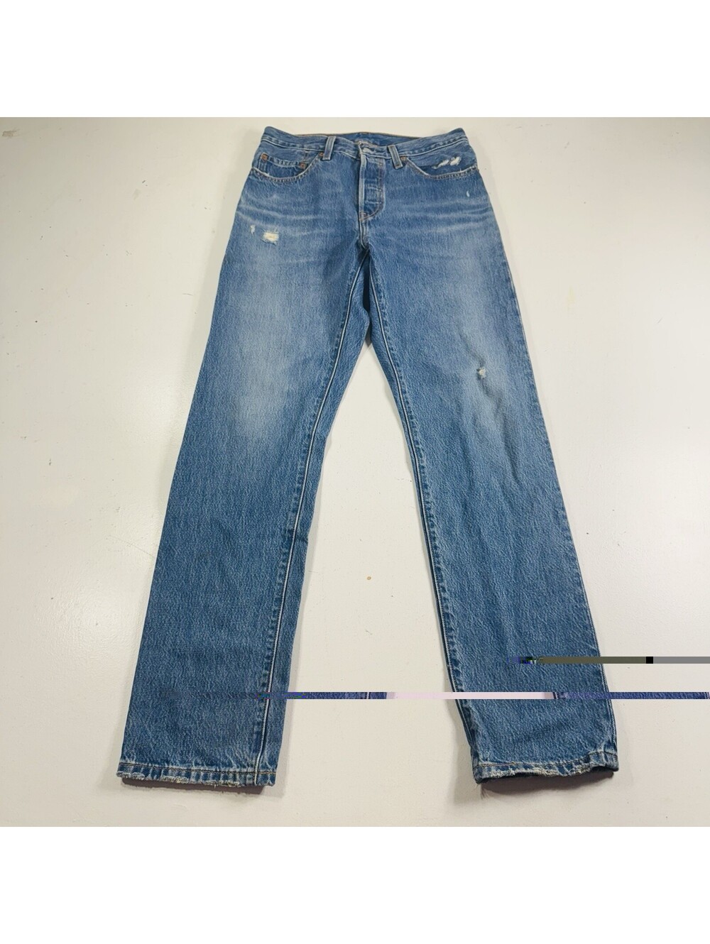 Levi’s 501 Button Fly Jeans Straight Light Wash Blue Denim Women’s Size 27x32